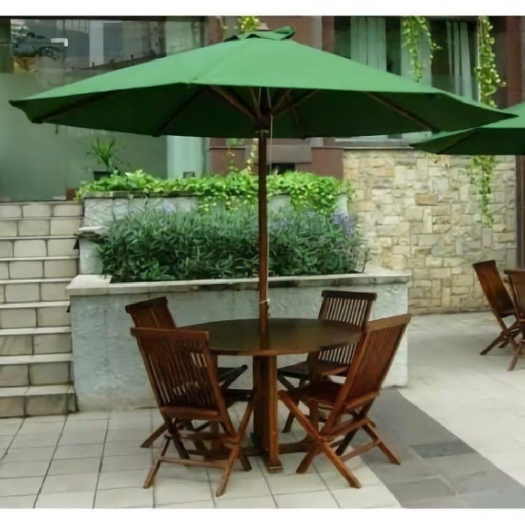 Meja Set Payung + 4 Kursi / Meja Taman / Meja Kafe / Meja Resto