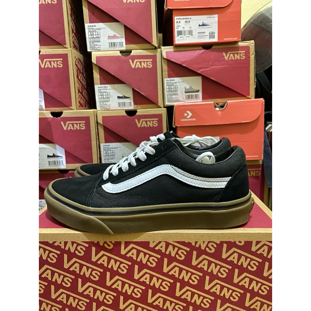 Vans old skool black gum resmi navya