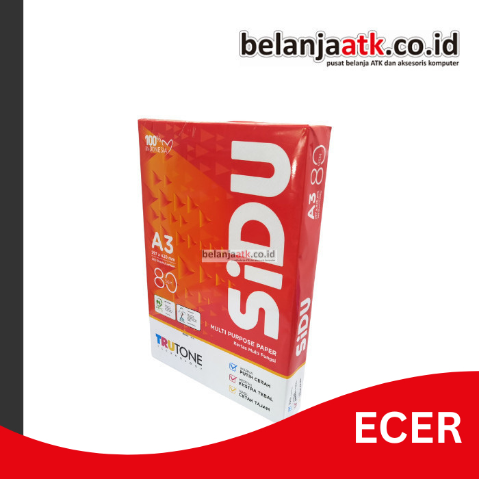 

[RIM] Kertas HVS Putih Sidu A3 80 Gram