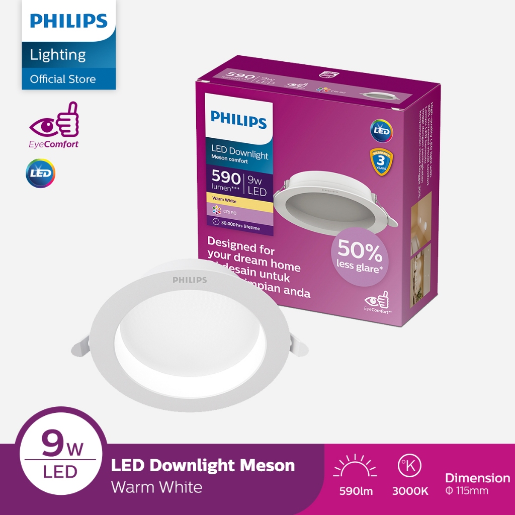 Philips LED Downlight Meson Comfort 9W 30K Kuning