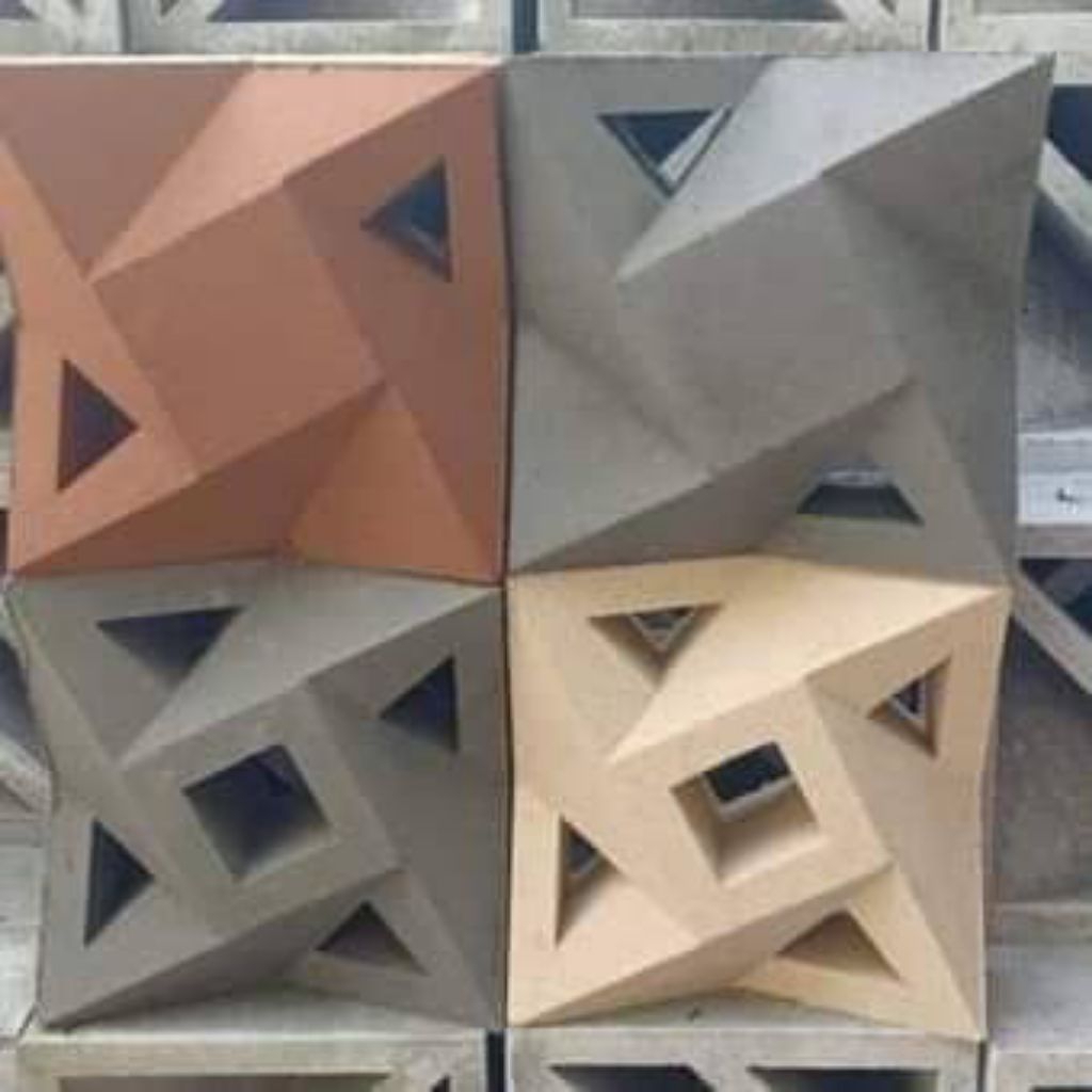 Roster / Loster Minimalist Beton motif Kipas Lb2 / Lb5 Warna Putih, Abu-abu, Merah Terakota.