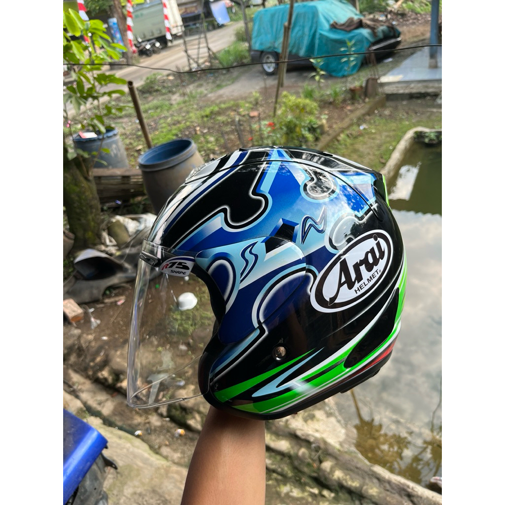 tsr arai nakano shuriken second like new kelengkapan helm+sarung+dus cuma sobek