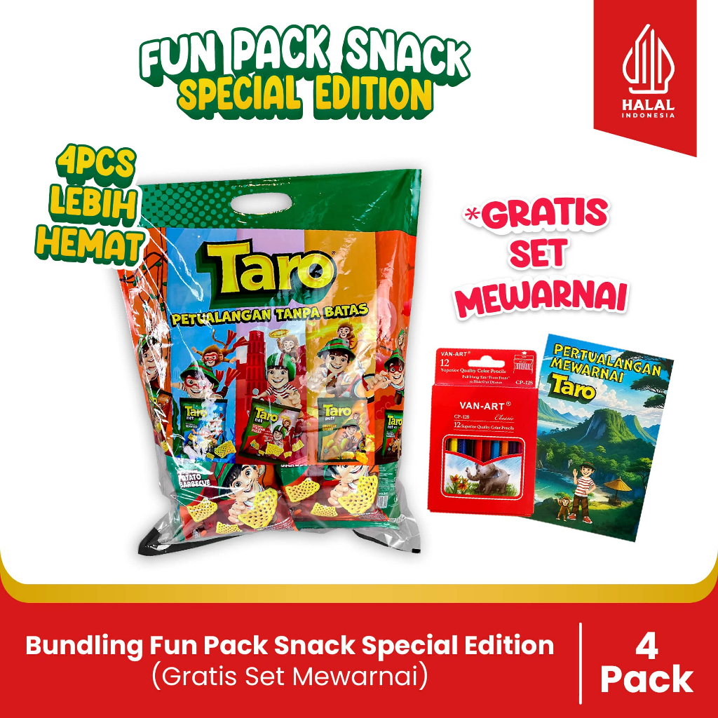 

BUNDLING- 4 Fun Pack Snack Spesial Edition-Paket Hampers Anak-(Gratis Set Mewarnai Lengkap)