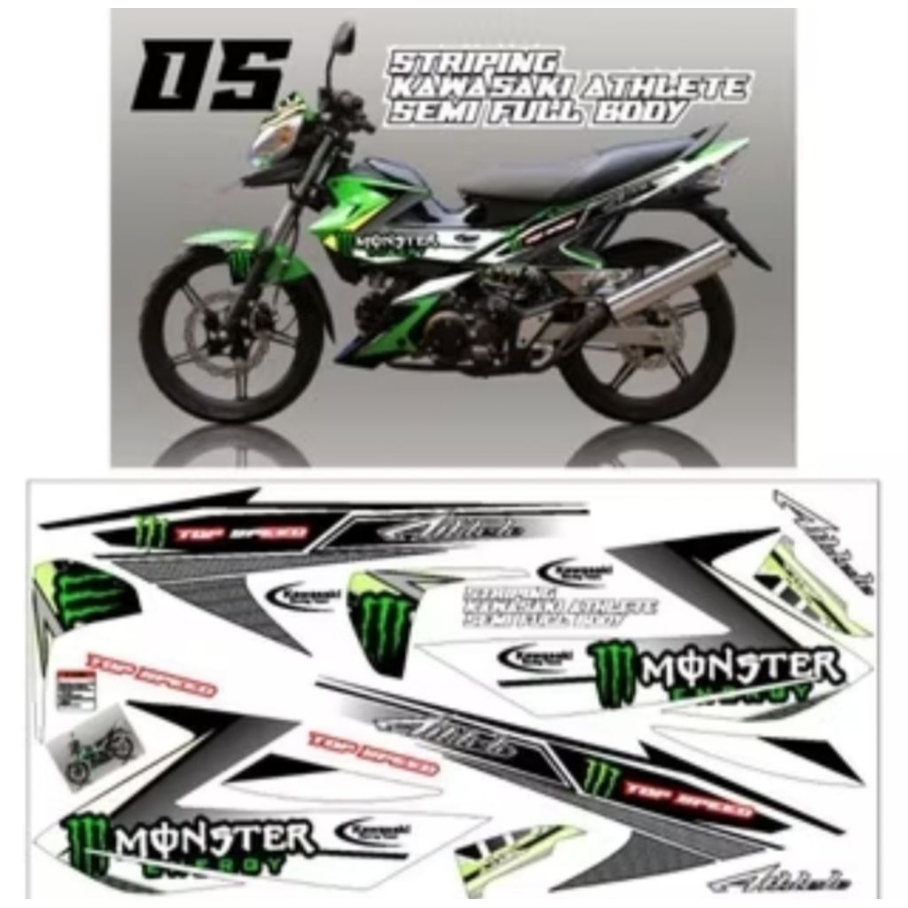 STRIPING STIKER DECAL VARIASY KAWASAKI ATHLETE SEMIFUL BODY MOTOR KAWASAKI ATHLETE