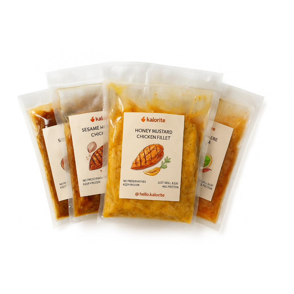

Kalorite Bundle Pack – All Varian Ayam Marinasi Frozen Sehat | High Protein, Siap Masak (Grill / Air Fryer / Oven)