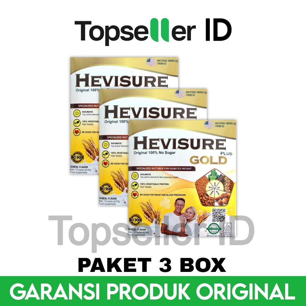 

3 Box Hevisure Gold Susu Obat Diabetes Kencing Manis Turunkan Kadar Gula Original Asli