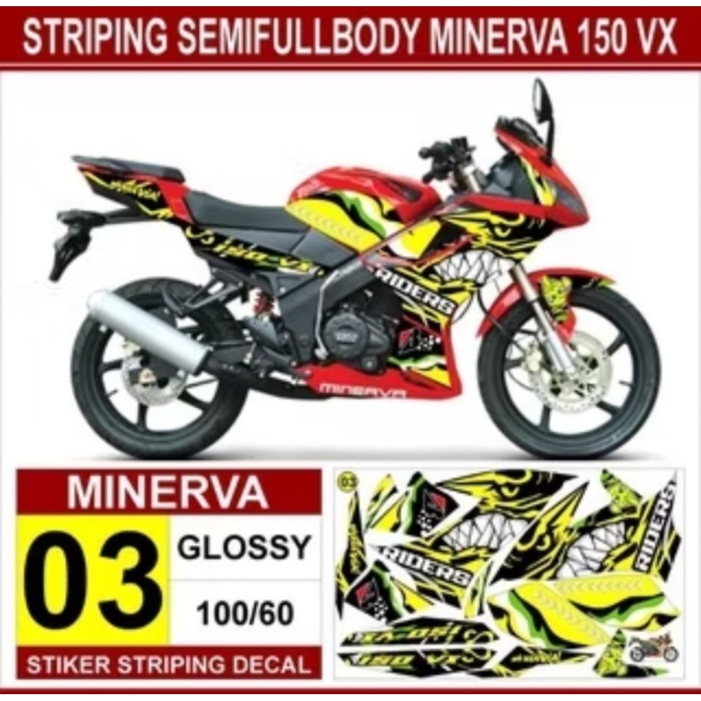 STRIPING STIKER DECAL VARIASY MINERVA 150 VX SEMIFULBODYVARIASY SHARK