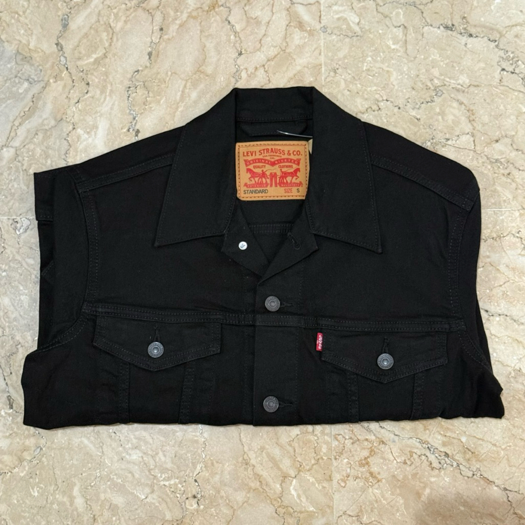 Jaket Jeans Pria Reguler Fit 72334-0223 Hitam Trucker Stretch - Jaket Pria Branded - 100% Original