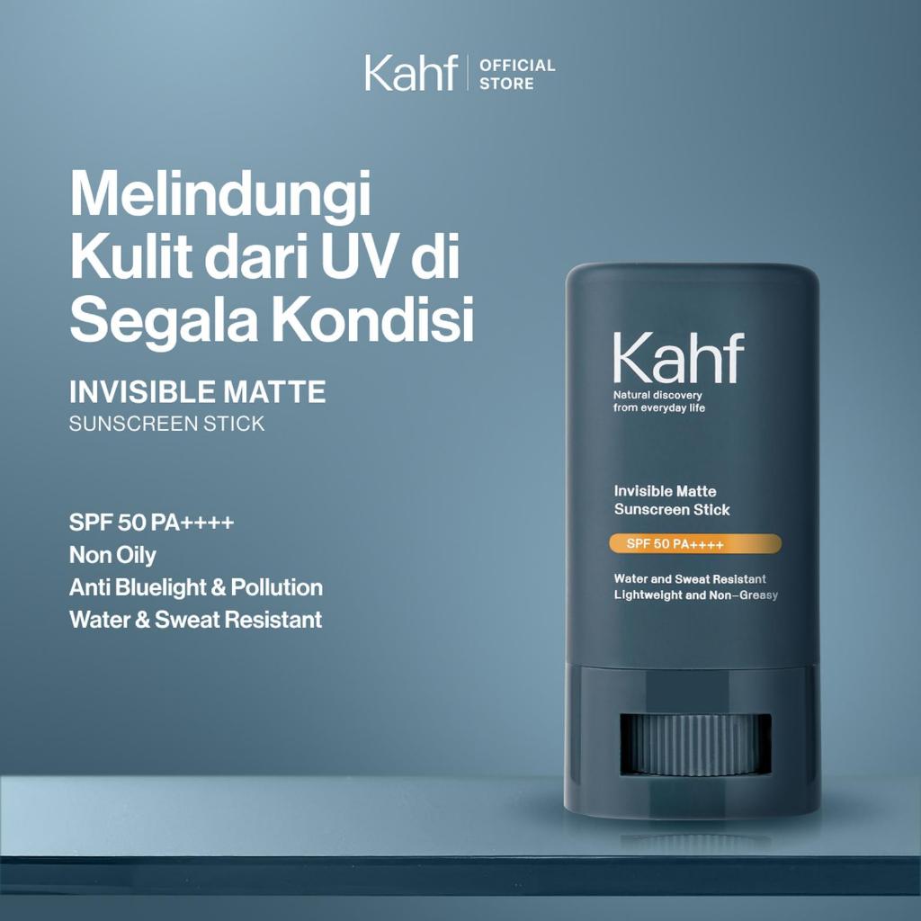 Kahf Sunscreen Stick Invisible Matte SPF 50 PA++++ 22 g - Sunscreen Perawatan Wajah Pria - Sunscreen