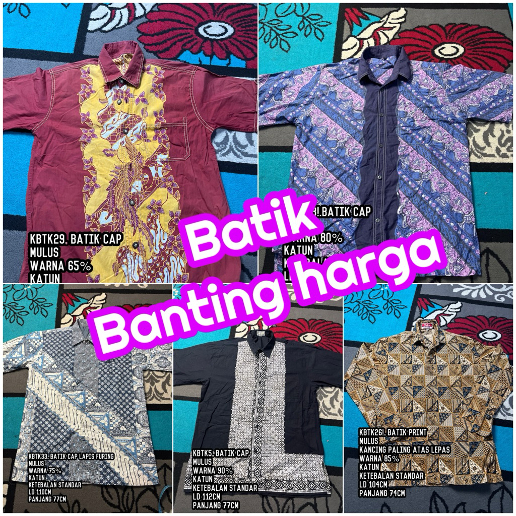 kemeja batik Katun 10.000 an Scond