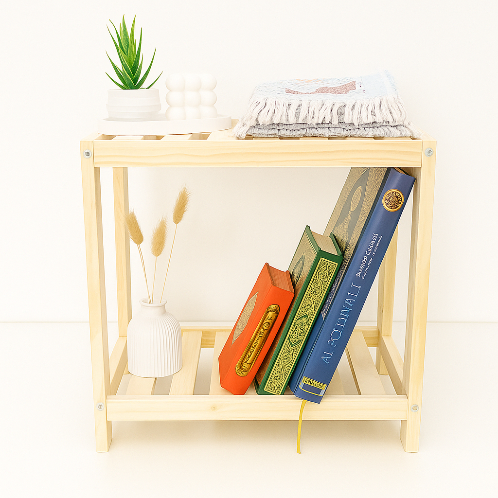 Wooden Shelf 2 Tingkat/Rak susun 2 Tingkat Rak Sepatu Rak serbaguna  Rak Kayu Susun Buku