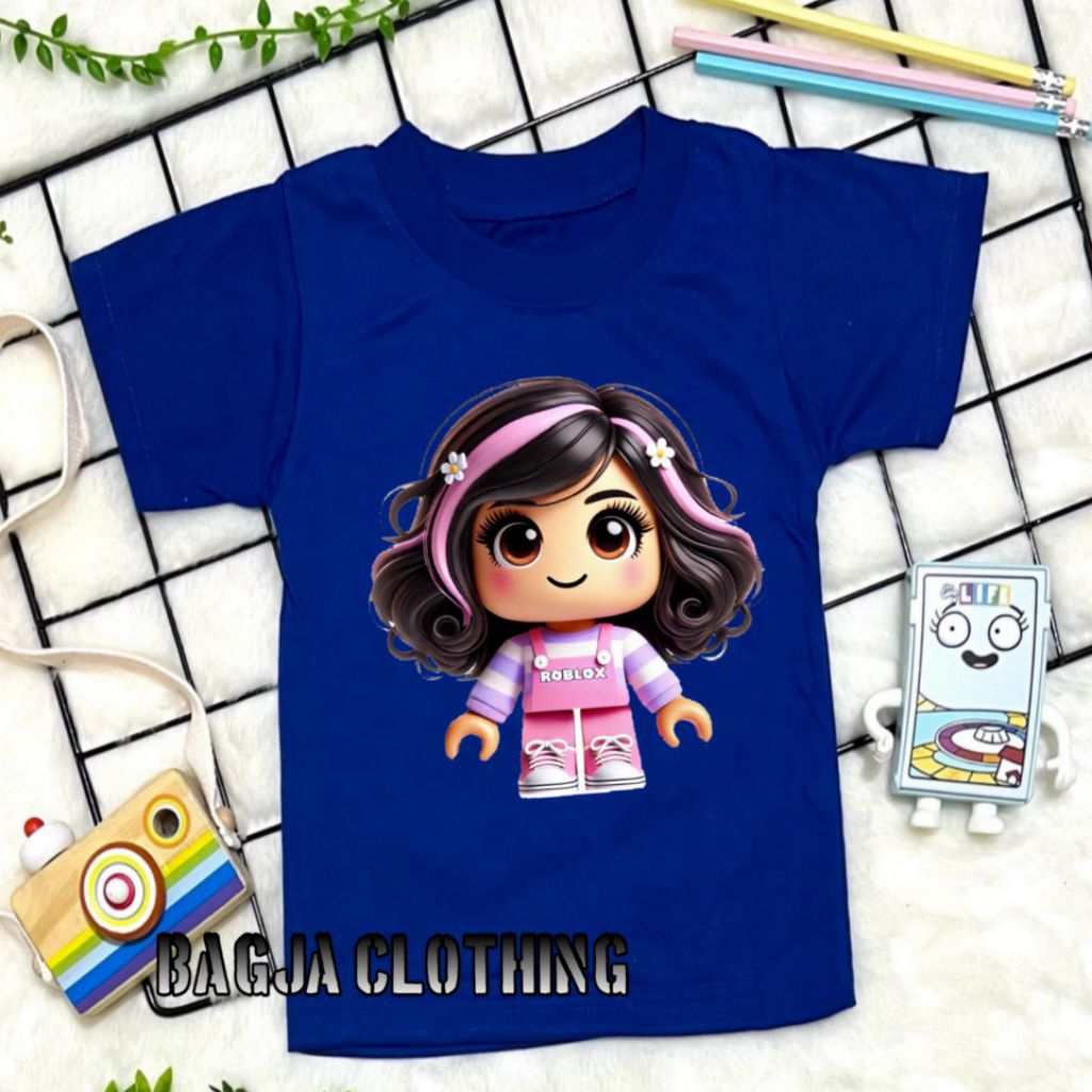 baju kaos roblox girl skateboard cute anak perempuan