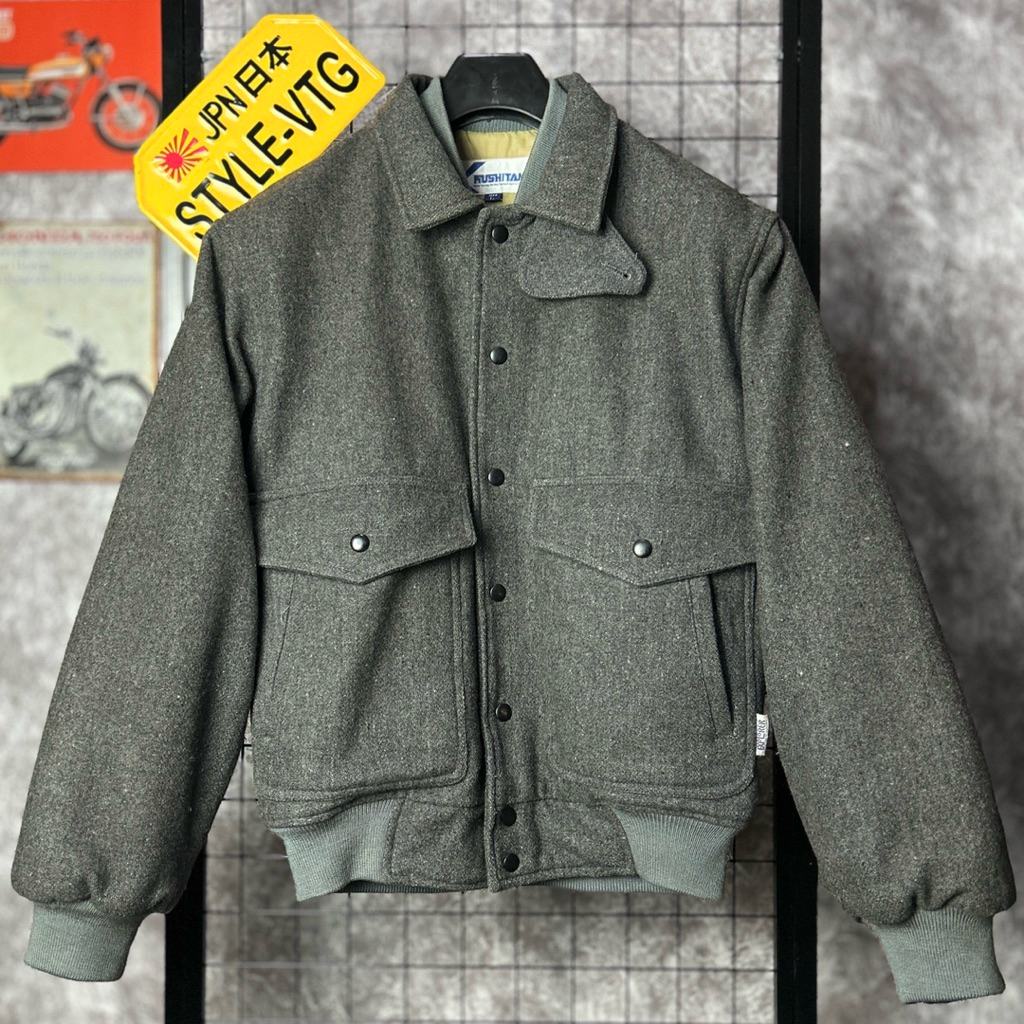 jaket kushitani vintage original japan wool 90s racing biker jacket bkn yellow corn nankai harley da