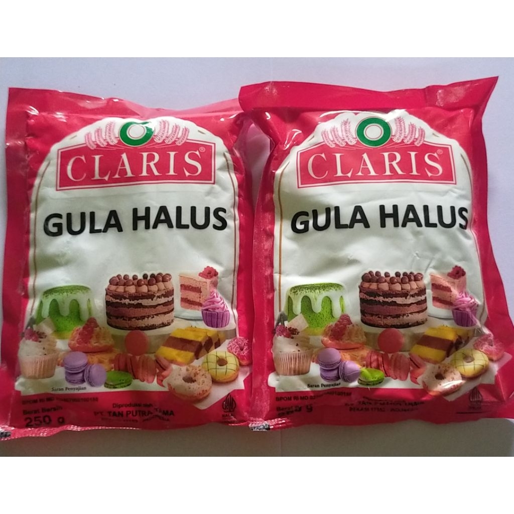 

Paket isi 2 lebih murah Gula halus claris 250 Gram