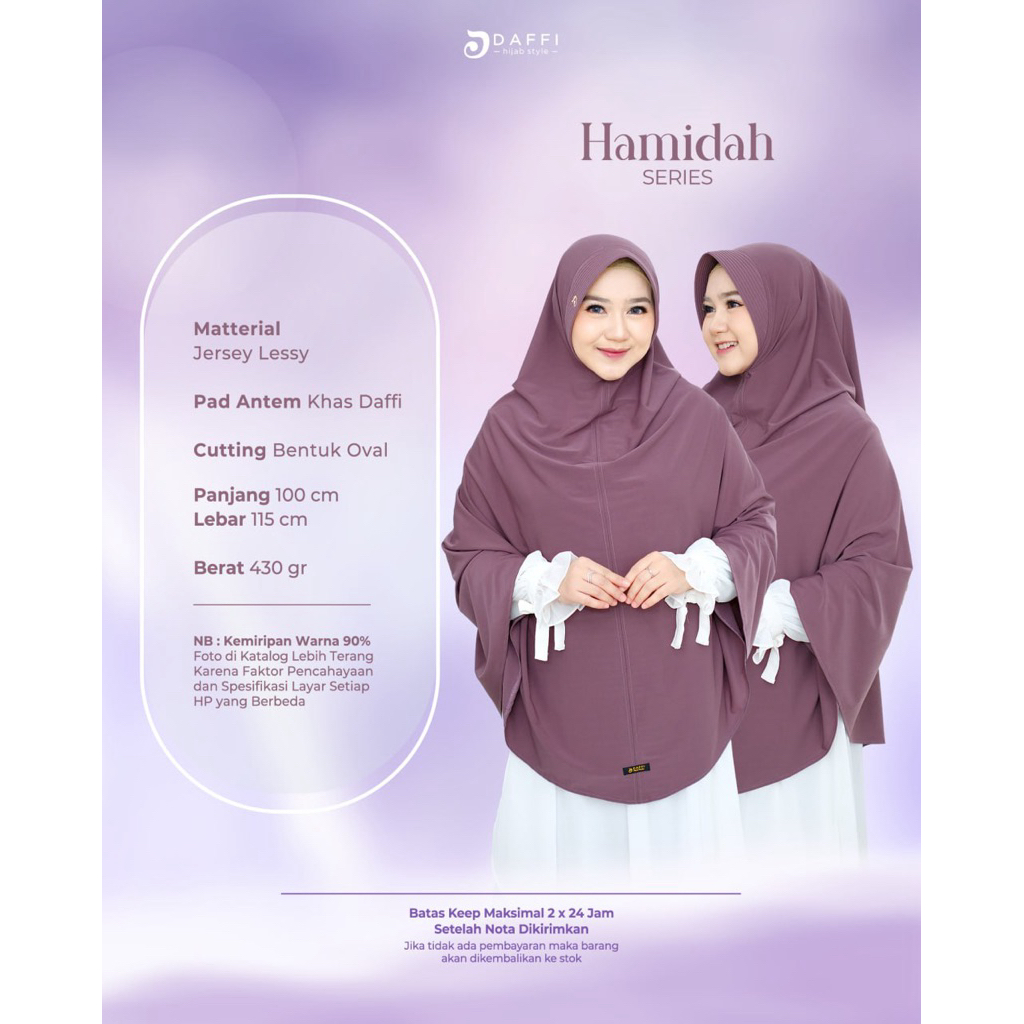 [ORIGINAL DAFFI] ~ BERGO HAMIDAH / HIJAB SUPER JUMBO JERSEY POLOS / BERGO JUMBO HITAM / HIJAB ATASAN