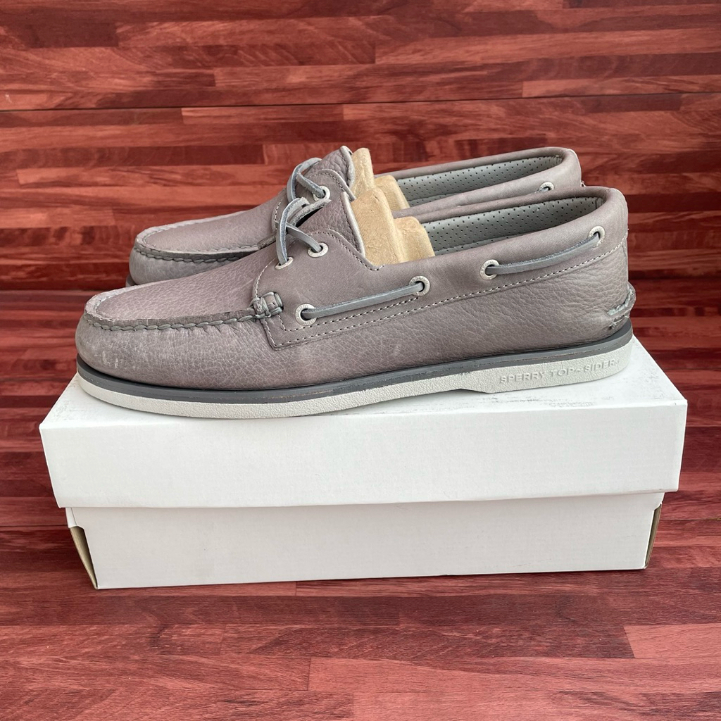 Sperry Top Sider Gold Cup Authentic/Original Grey White Tumbled leather