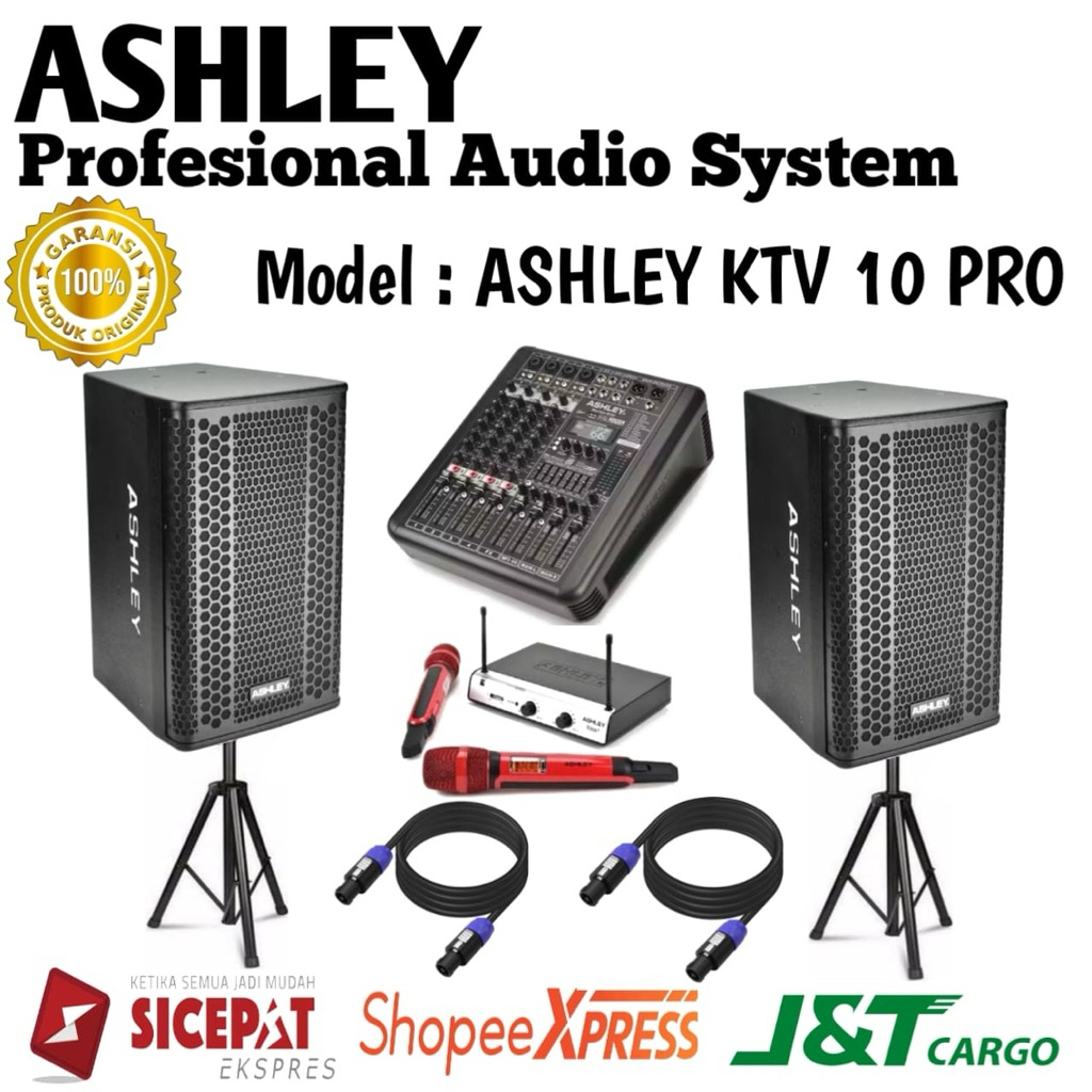 Paket Sound System Speaker Pasif Ashley Ktv10pro Original Speaker Pasif Ashley 10inch