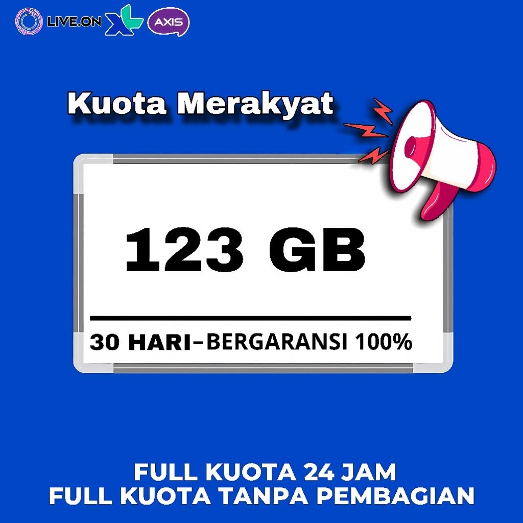 Kuota XL - Axis - Live On Resmi Bergaransi 30 Hari Full Kuota 24 Jam Masa Aktif 30 Hari [Termurah di