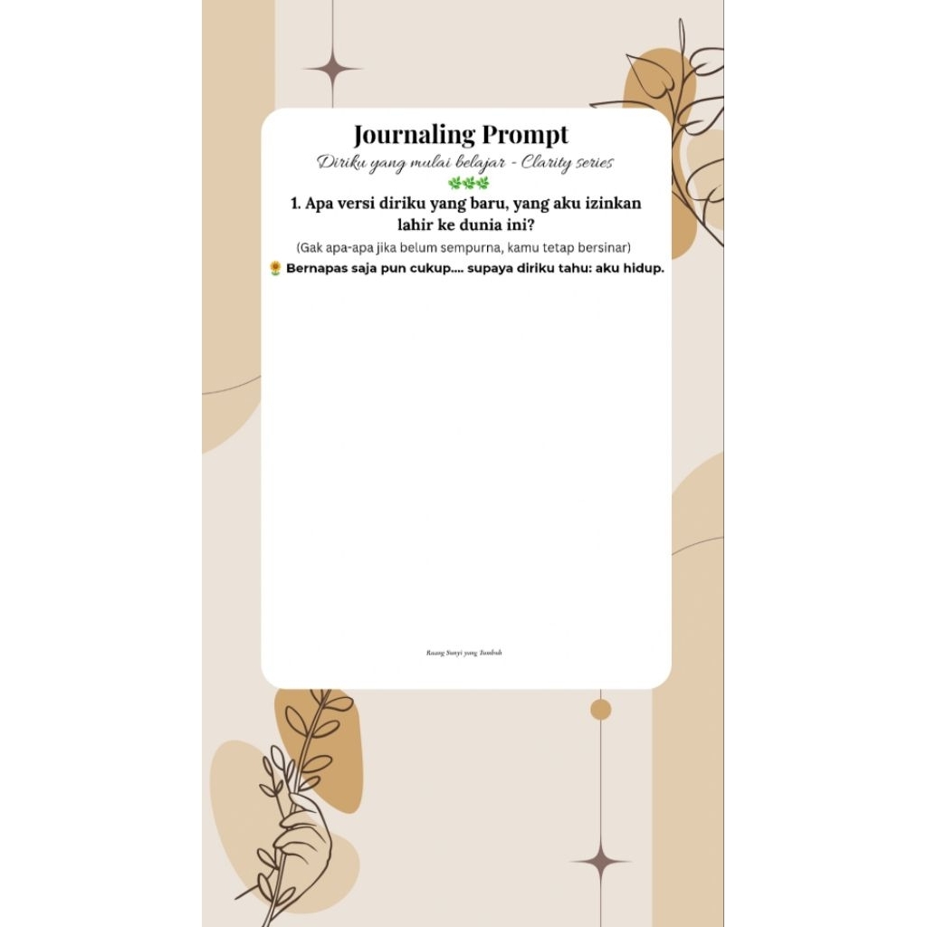 

Journaling Prompt - Clarity series • 6 lembar siap mulai dari diri sendiri & amplop cantik