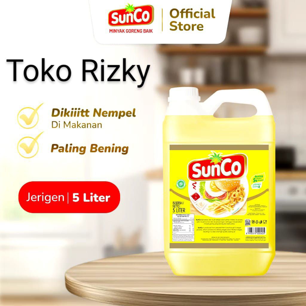 

Minya goreng Sunco 5 liter kemasan jerigen original promo