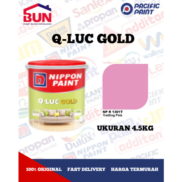 Nippon Q luc Gold / Q-luc Gold / Qluc Gold Cat Tembok - 1301 T Trailing Pink - 4.5KG