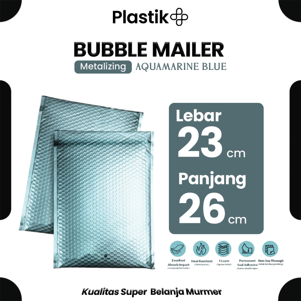 

AMPLOP BUBBLE MURAH|BUBBLE MAILER|BUBBLE PACKING LIGHT BLUEMETAL 23X26