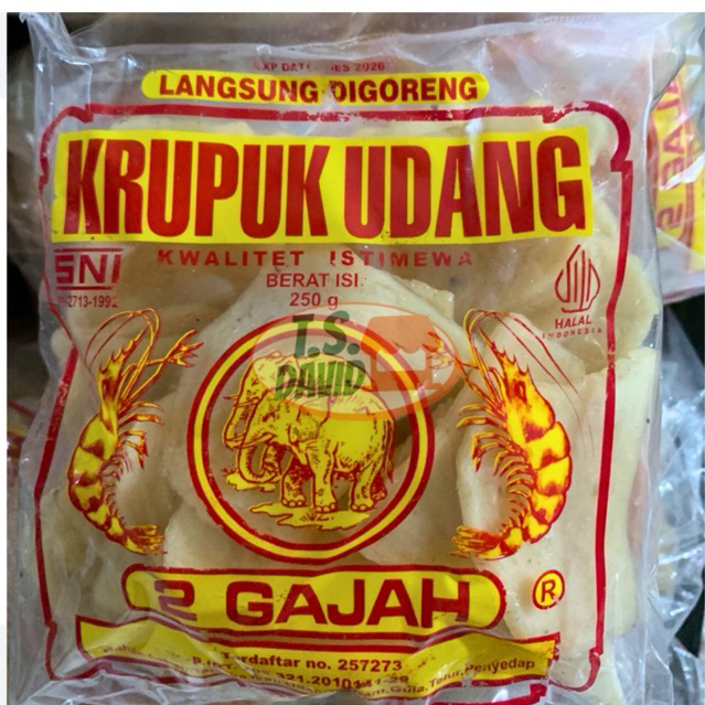 

Kerupuk Udang Dua Gajah / Kerupuk Udang Cap 2 Gajah
