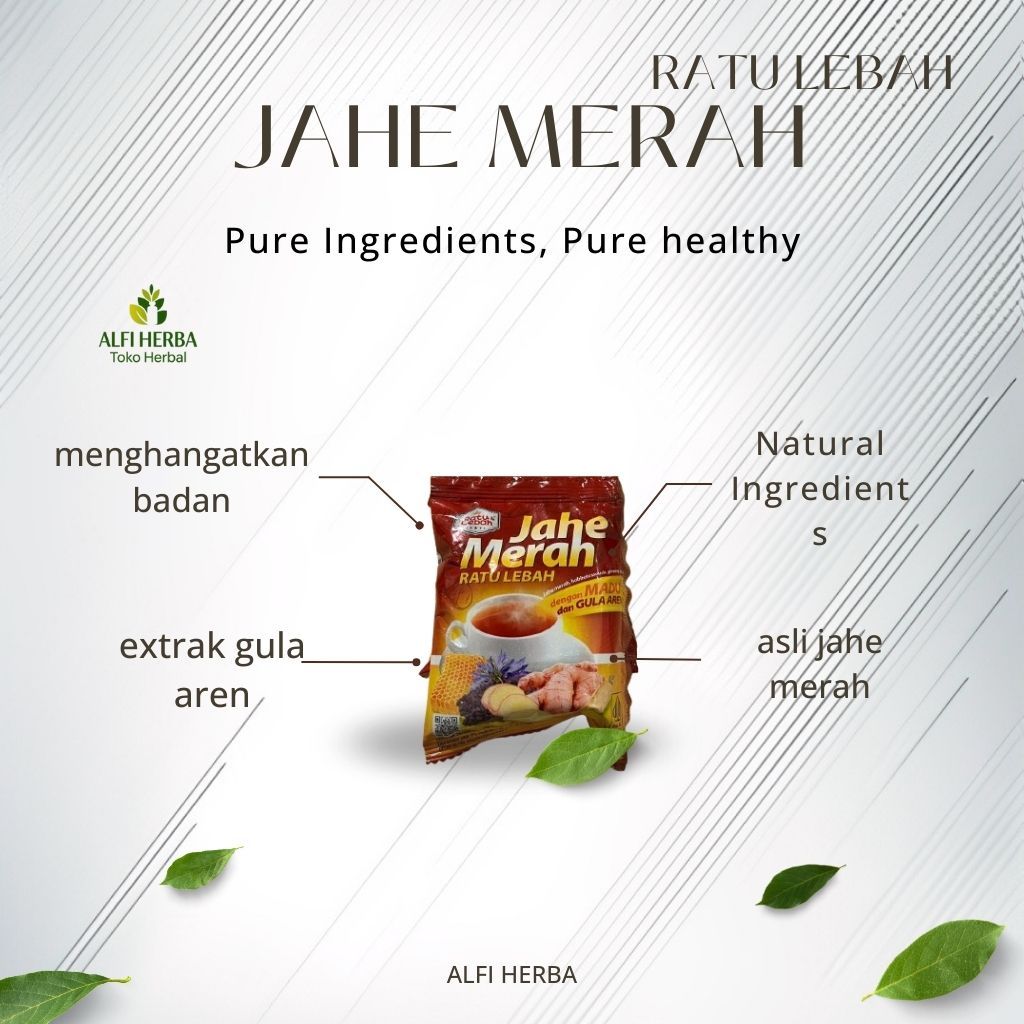 

JAHE Merah RATU LEBAH Sachet Exstra Gula Aren Asli Berkhasiat Menyembuhkan rematik menjaga