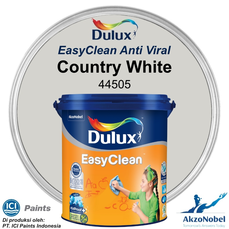 CAT DULUX EASY CLEAN 2.5 LT - COUNTRY WHITE 44505 (Warna Tinting)