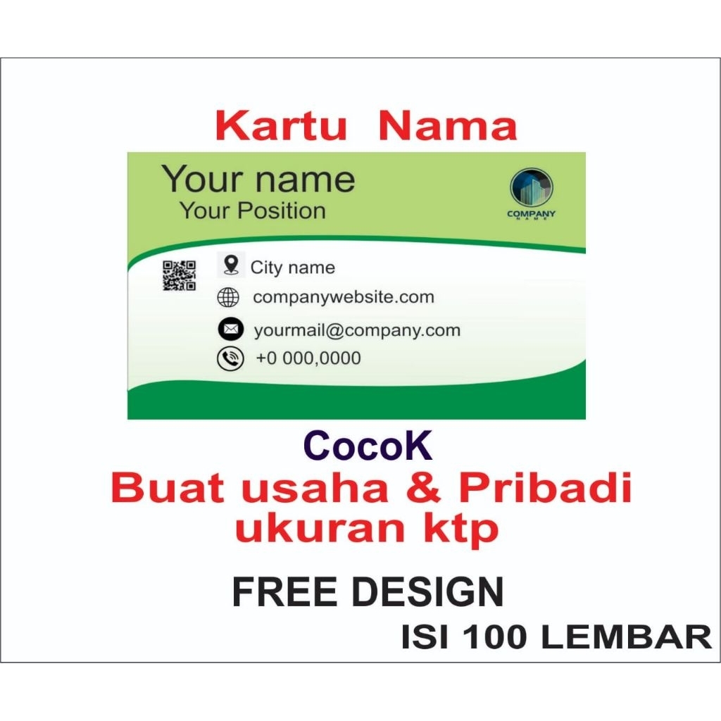 

[ PROMO ] kartu nama isi 100 lembar free design ukuran ktp sehari jadi