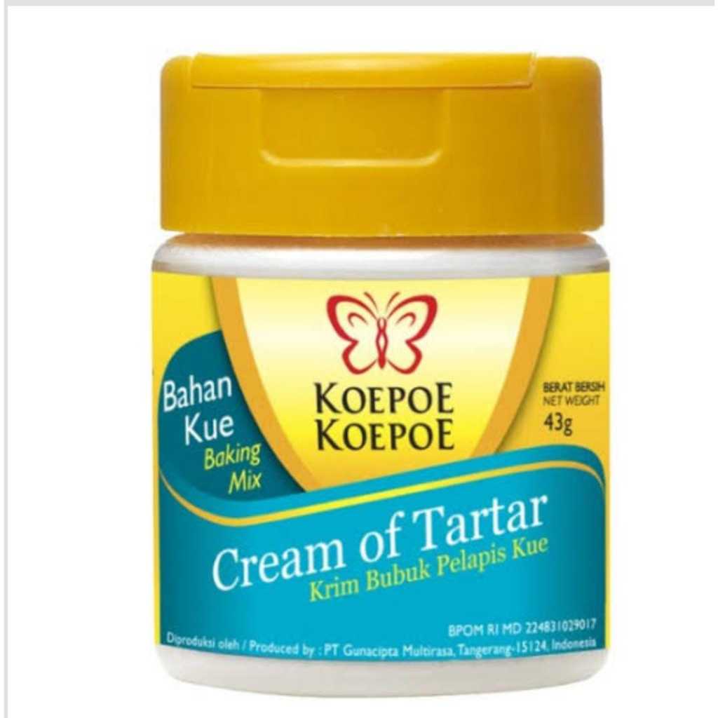 

Cream Of Tartar Kopoe Kopoe,tar tar, Krim Bubuk Pelapis kue 43 gr