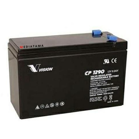 Baterai UPS Aki Kering VISION 12V 9Ah VRLA CP1290 Batrai AKI UPS 12V 9Ah