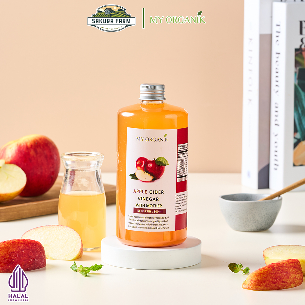 

My Organik Cuka Apel With Mother Asli 500 ml Tanpa Campuran Apple Cider Vinegar With Mother Organic