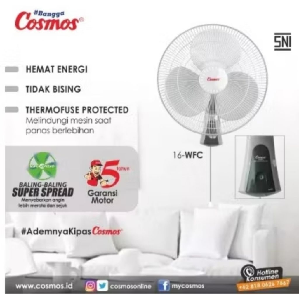 cosmos kipas dinding 16 wfc