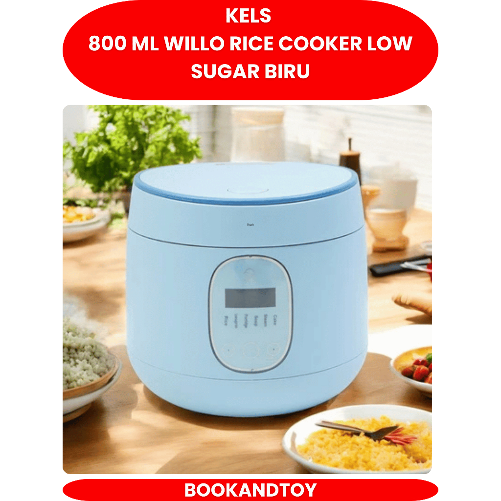 Kels 800 Ml Willo Rice Cooker Low Sugar Biru