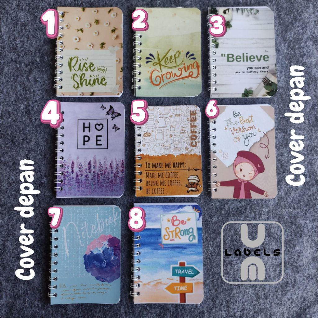 

Notebook Mini Ring A7 Motif Quotes
