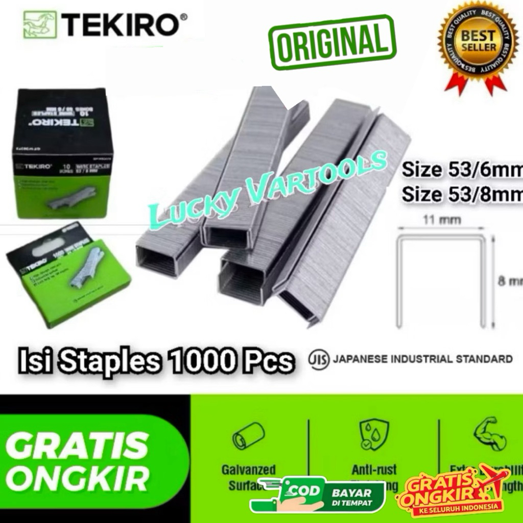 

TEKIRO ISI STAPLES 1000 PCS ORIGINAL 6 MM 8 MM TOOLS isi staples tekiro isi 1000 pcs isi staples 6mm isi staples 8mm tekiro