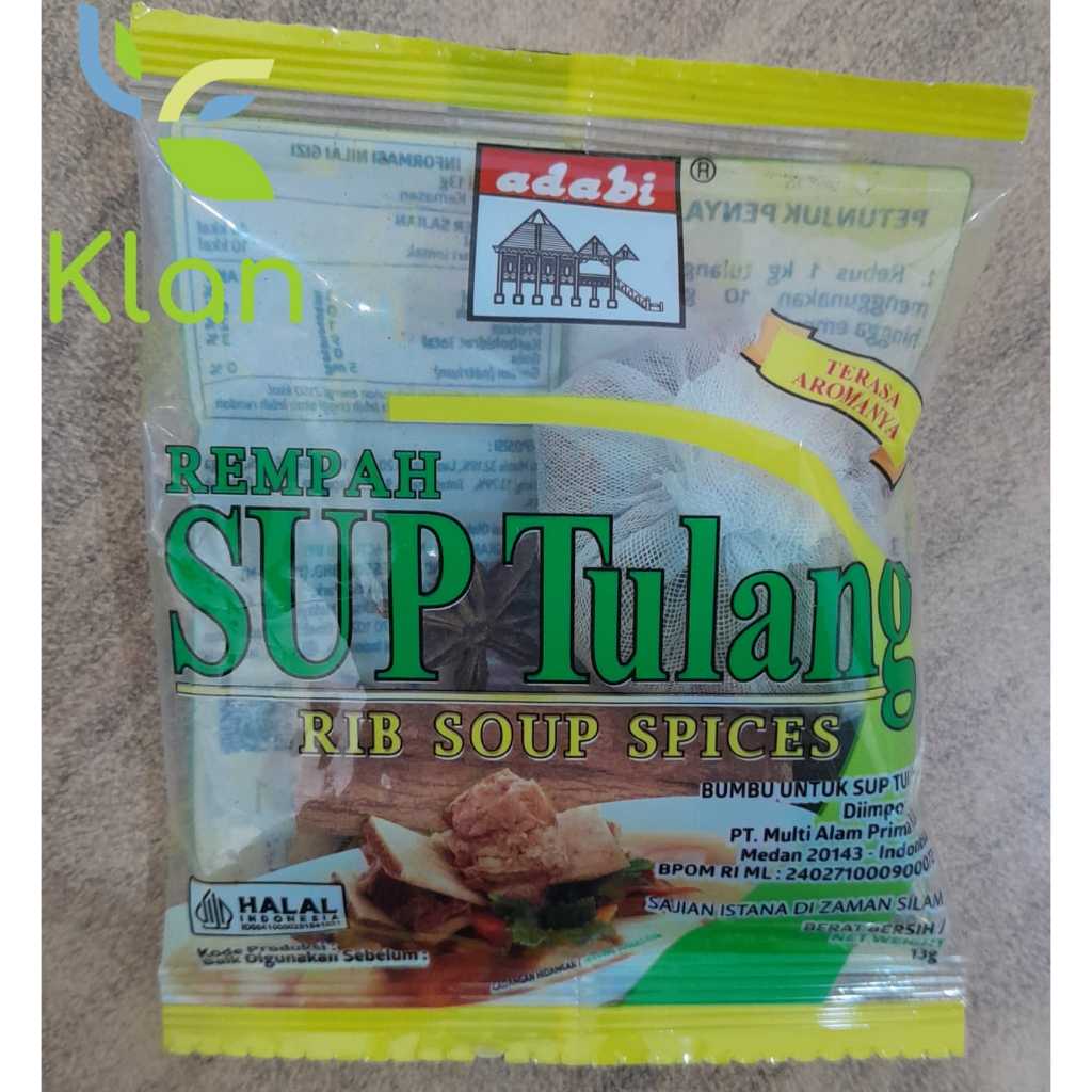 

ADABI REMPAH BUMBU SUP TULANG SACHET 8GR/ REMPAH SOP TULANG/ RIB SOUP SPICES