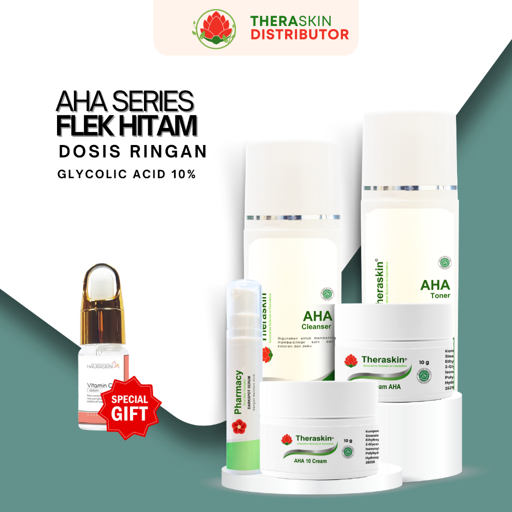 Paket Theraskin AHA Series Flek Hitam Ringan Original Free Serum Vitamin C