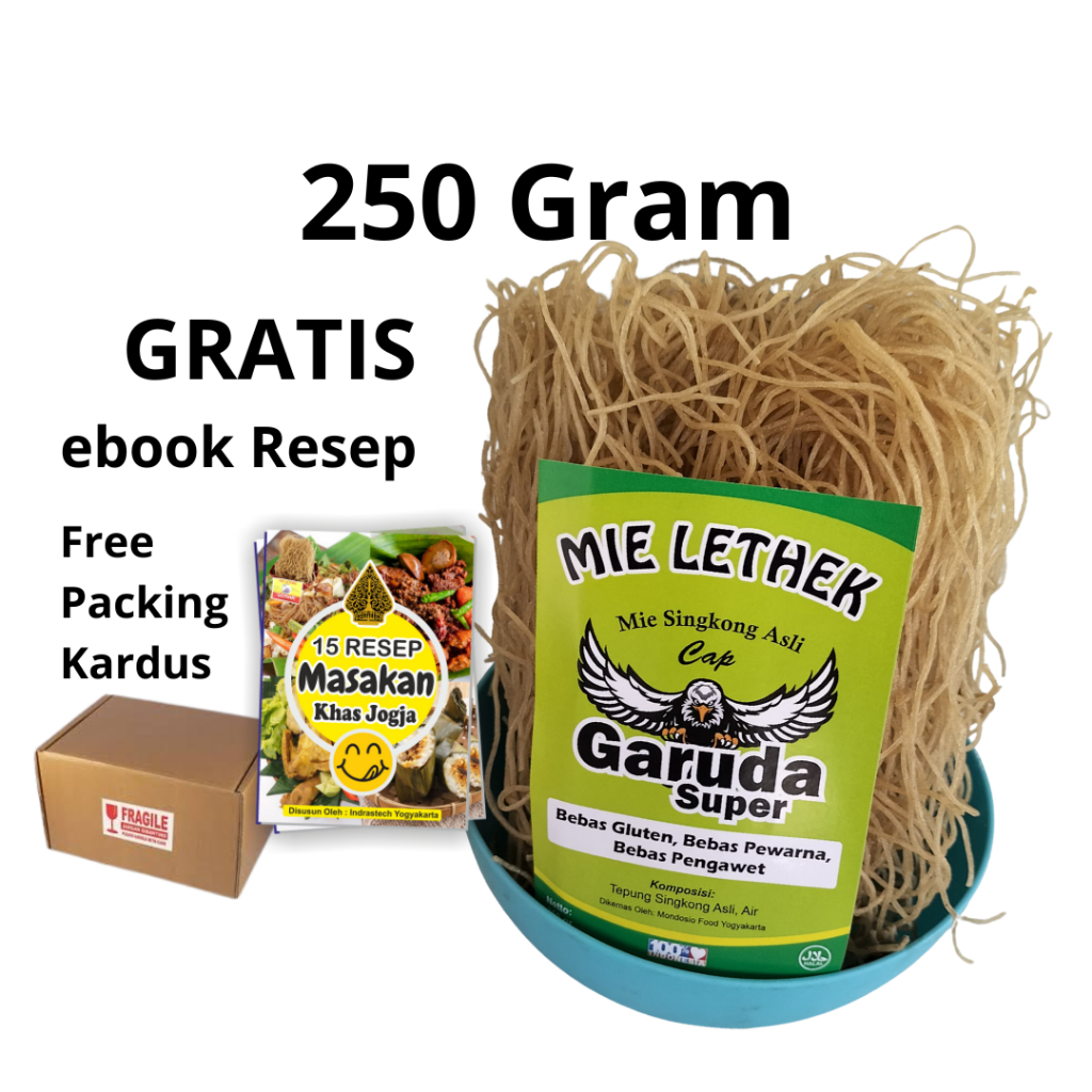 

Mie Lethek Cap Garuda Super 250gr – Mie Singkong Tradisional Sehat Bebas Gluten
