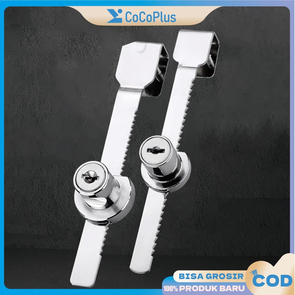 Kunci Kaca Sliding Tahan Karat Cocok untuk Etalase Toko dan Pintu Geser Aluminium