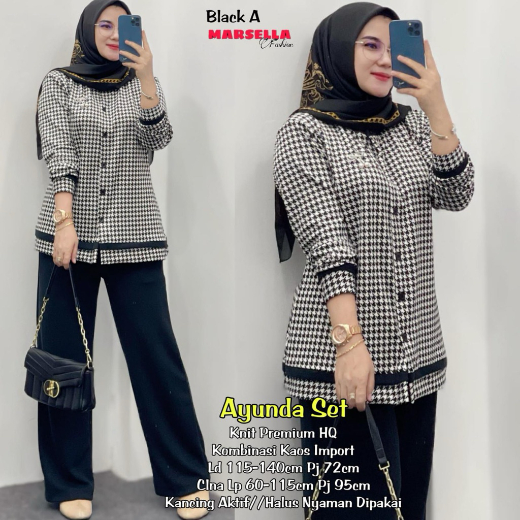 Ayunda Set - Bahan Knit Premium || Akaza Set - Bahan Combed Premium || Original Marsella