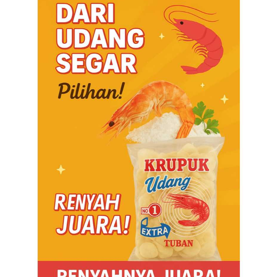 

Kerupuk Udang cap Guci Toak kemasan 250gr irisan kecil Khas Tuban