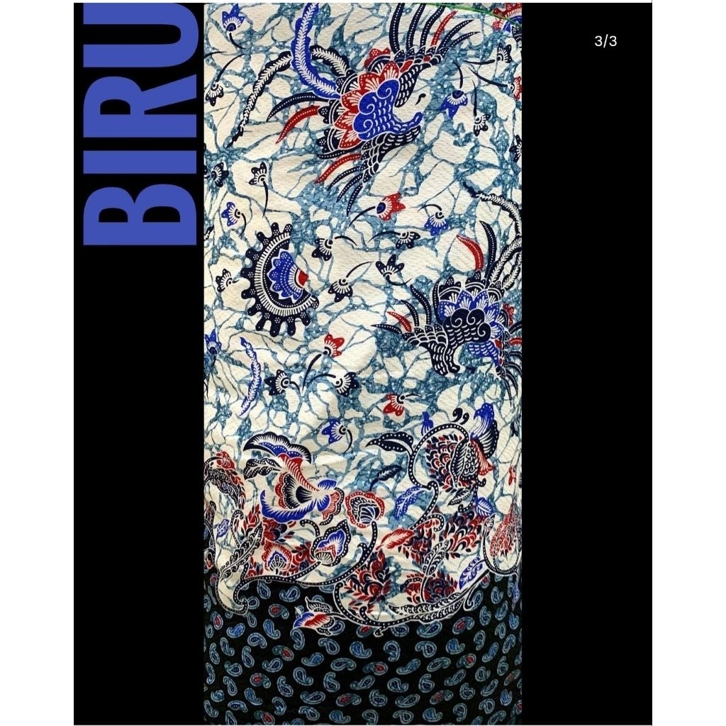 Kain Bahan Batik Dobby/Dolby Halus Sutra Motif Meteran