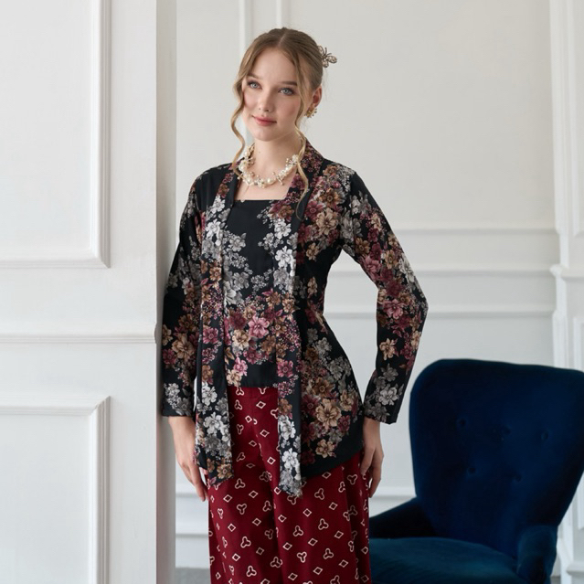 Kebaya Kutubaru Florin Hitam / Kebaya Bridesmaid Seragaman / Kutubaru Klasik Hitam
