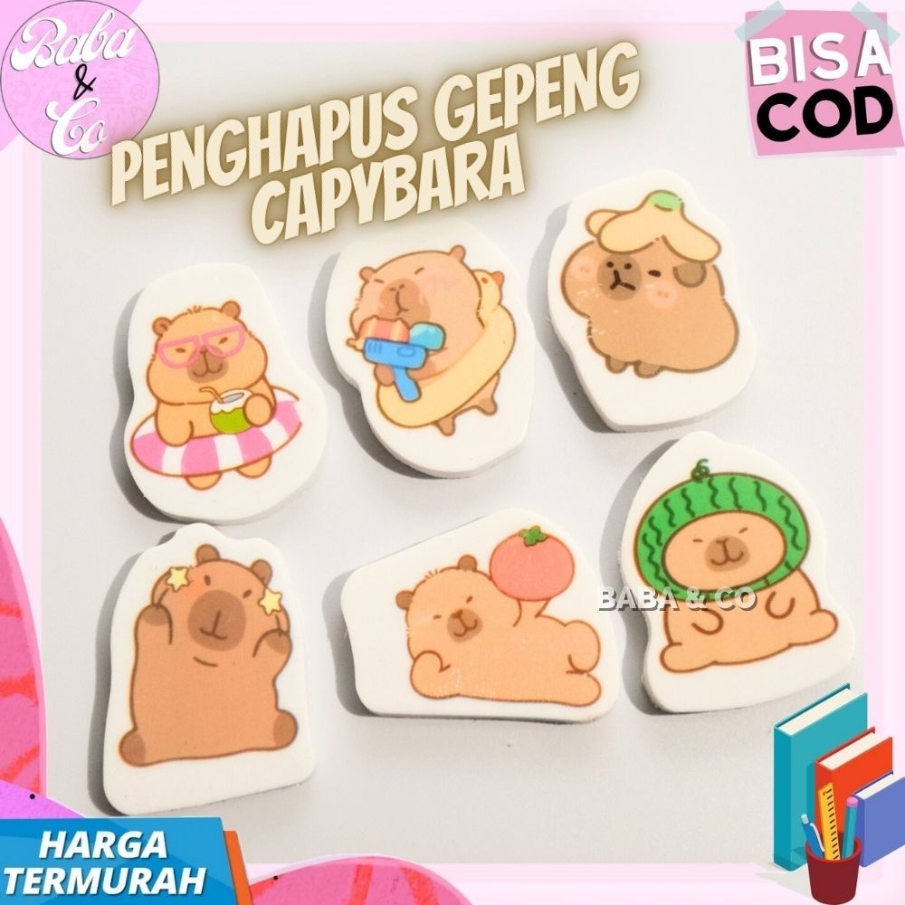 

PENGHAPUS GEPENG CAPYABRA 1 pcs PENGHAPUS CAPYBARA LUCU UNIK CAPYBARA ERASER PENGHAPUS PENSIL CAPYBARA