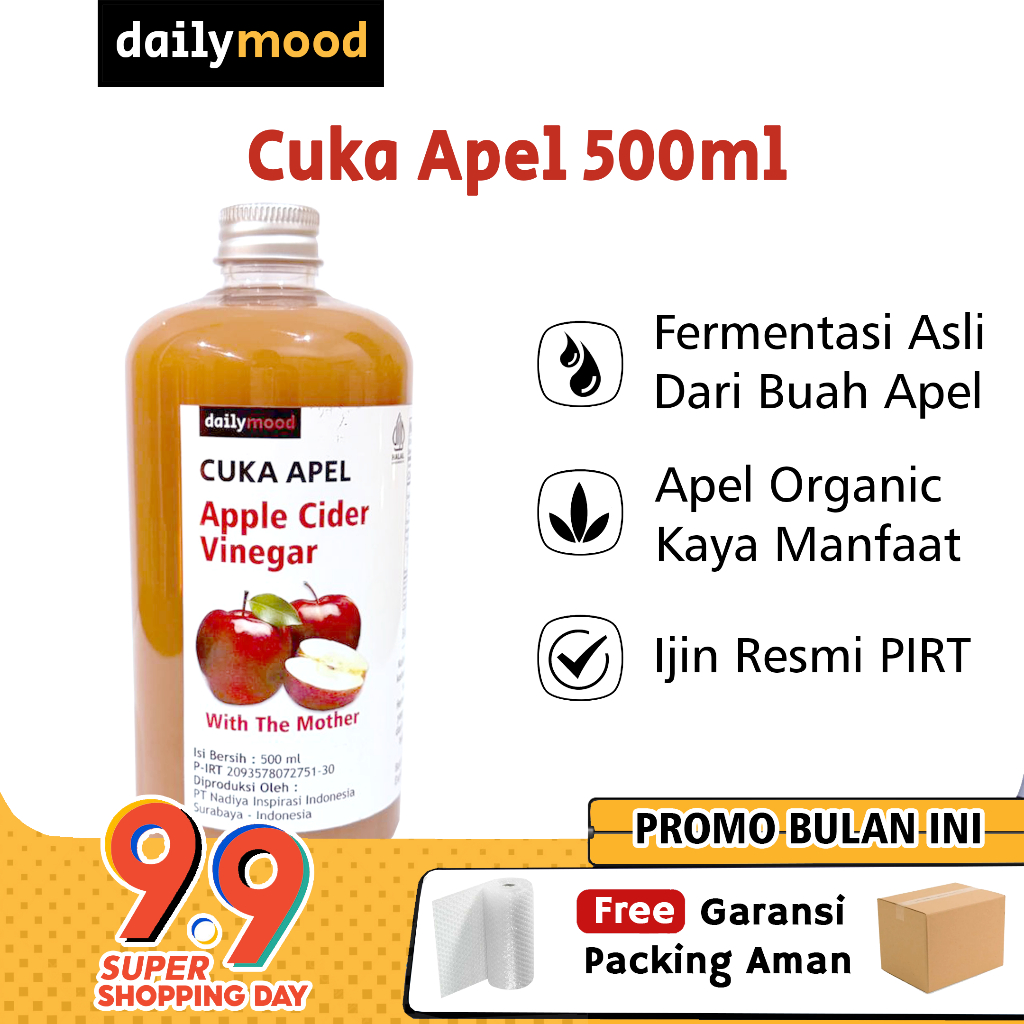 

DailyMood Cuka Apel With Mother 500ml Organic Apple Cider Vinegar