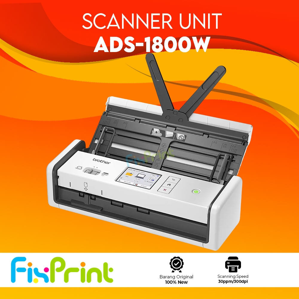 Scanner Brother ADS-1800W Duplex ADF Wireless Scanner Compact Dokumen ADS 1800W Mesin Portable Scann