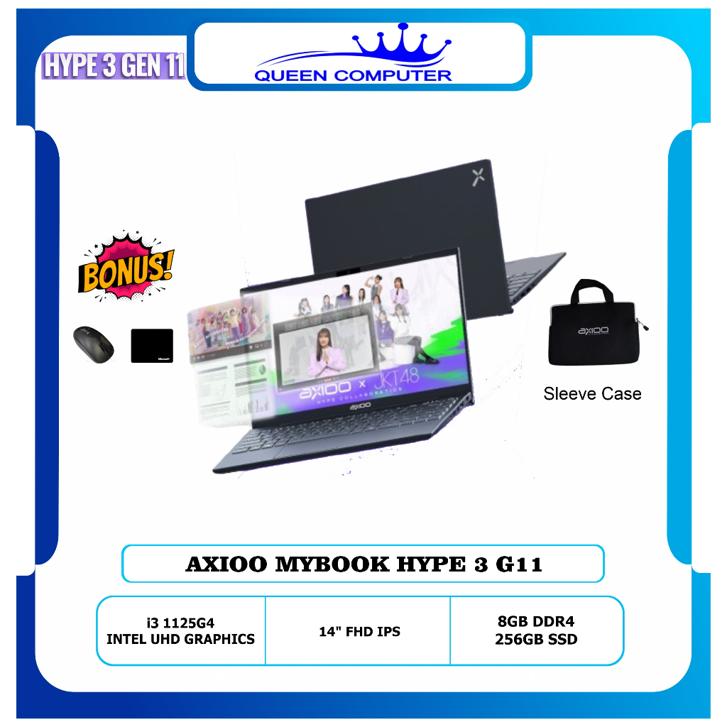 PROMO AXIOO FREE MOUSE WIRELESS AXIOO Mybook HYPE 3 G11 Core i3 1125G4 Ram 8GB Ssd 256GB
