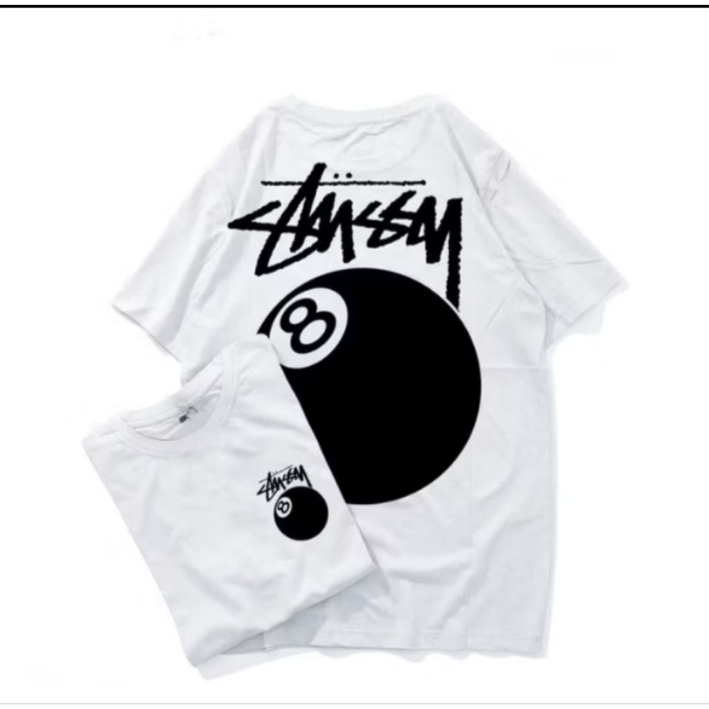 STUSY putih x tnf hitam